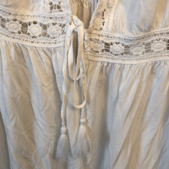 3/$15 Swim suit white lace tassel tie coverup - Picture 3 of 9